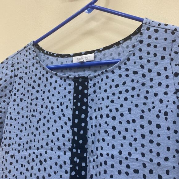 Habitat women’s L NWT Blue and Black print Raglan Sleeve Midi Dress - Picture 5 of 6